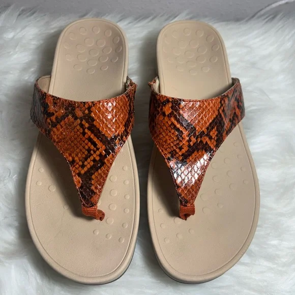 Vionic Pacific Naples Women's Platform Sandal Orange and Black Snake Size 9 - Picture 5 of 9